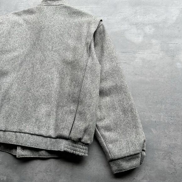 Vintage Hunt Club Wool Bomber Jacket Men’s XL – Made in USA – Gray Wool Blend - Picture 10 of 16